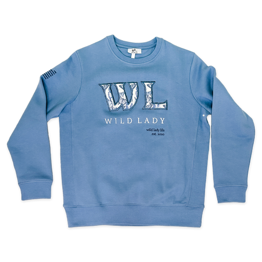 Wild Lady Unisex Sweatshirt in Cloudy Blue