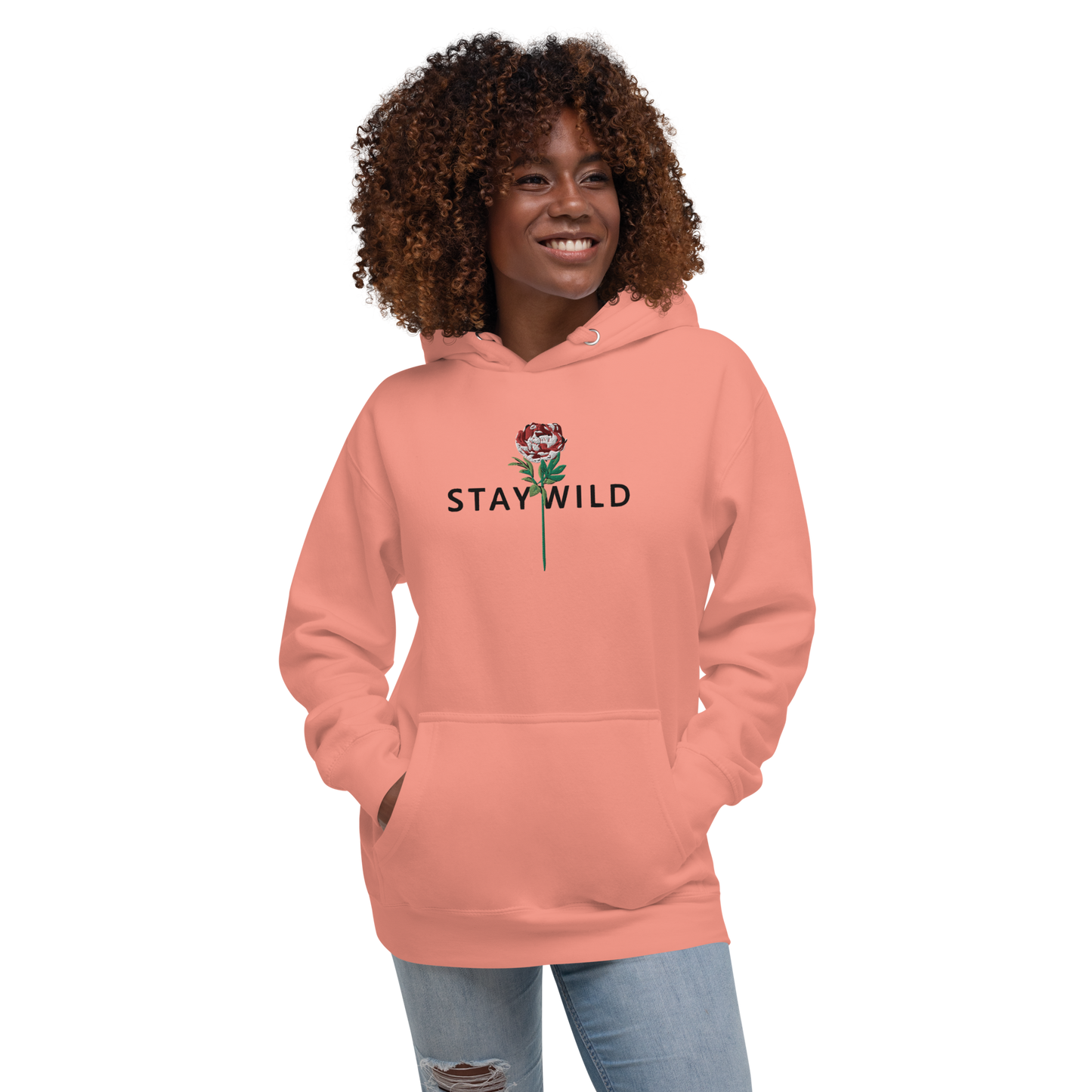 Stay Wild Unisex Hoodie in Dusty Rose