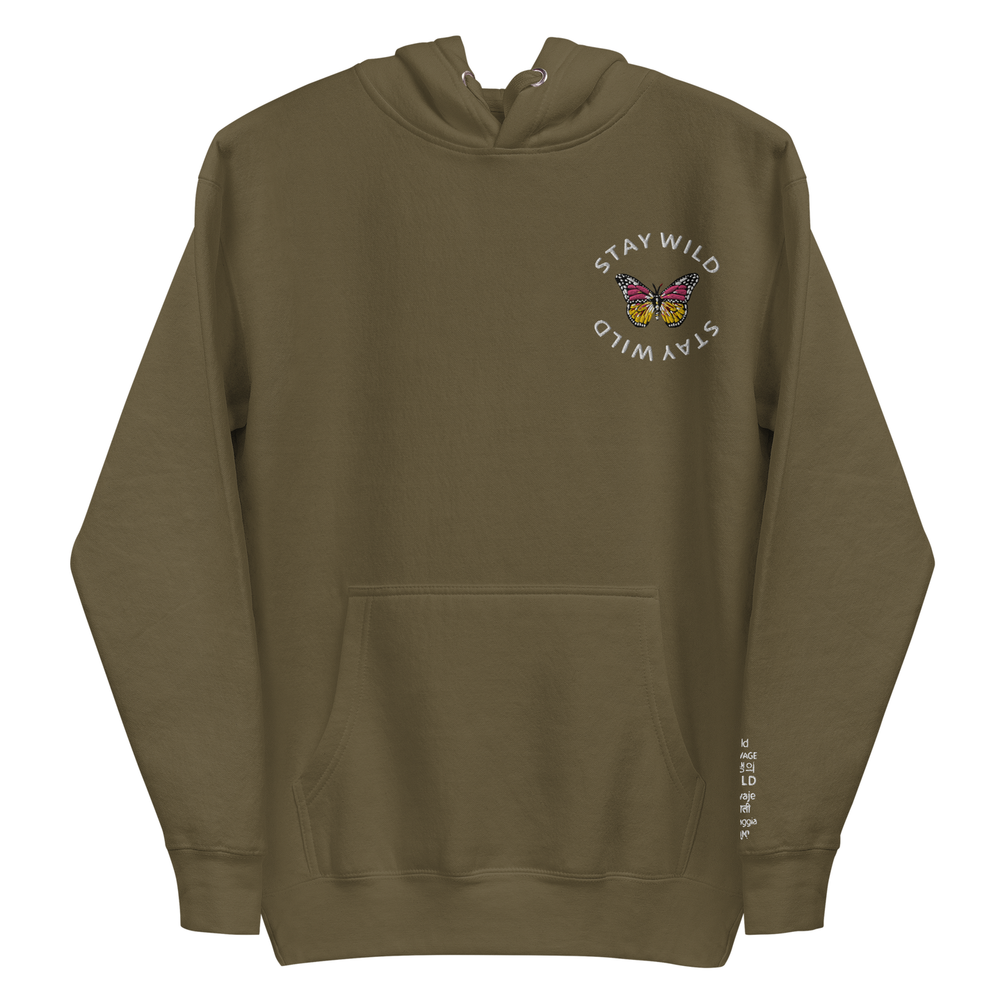 Stay Wild Unisex Hoodie in Olive