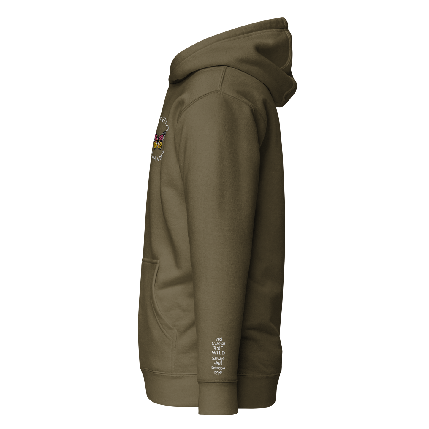 Stay Wild Unisex Hoodie in Olive