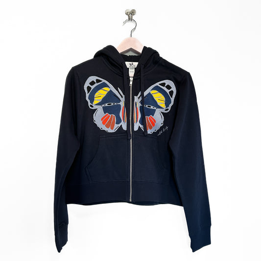 Navy Zip Hoodie – “Big Butterfly Energy”