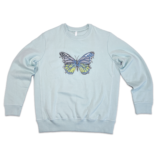 PRE-ORDER Wild Lady Embroidered Butterfly Sweatshirt in Seafoam
