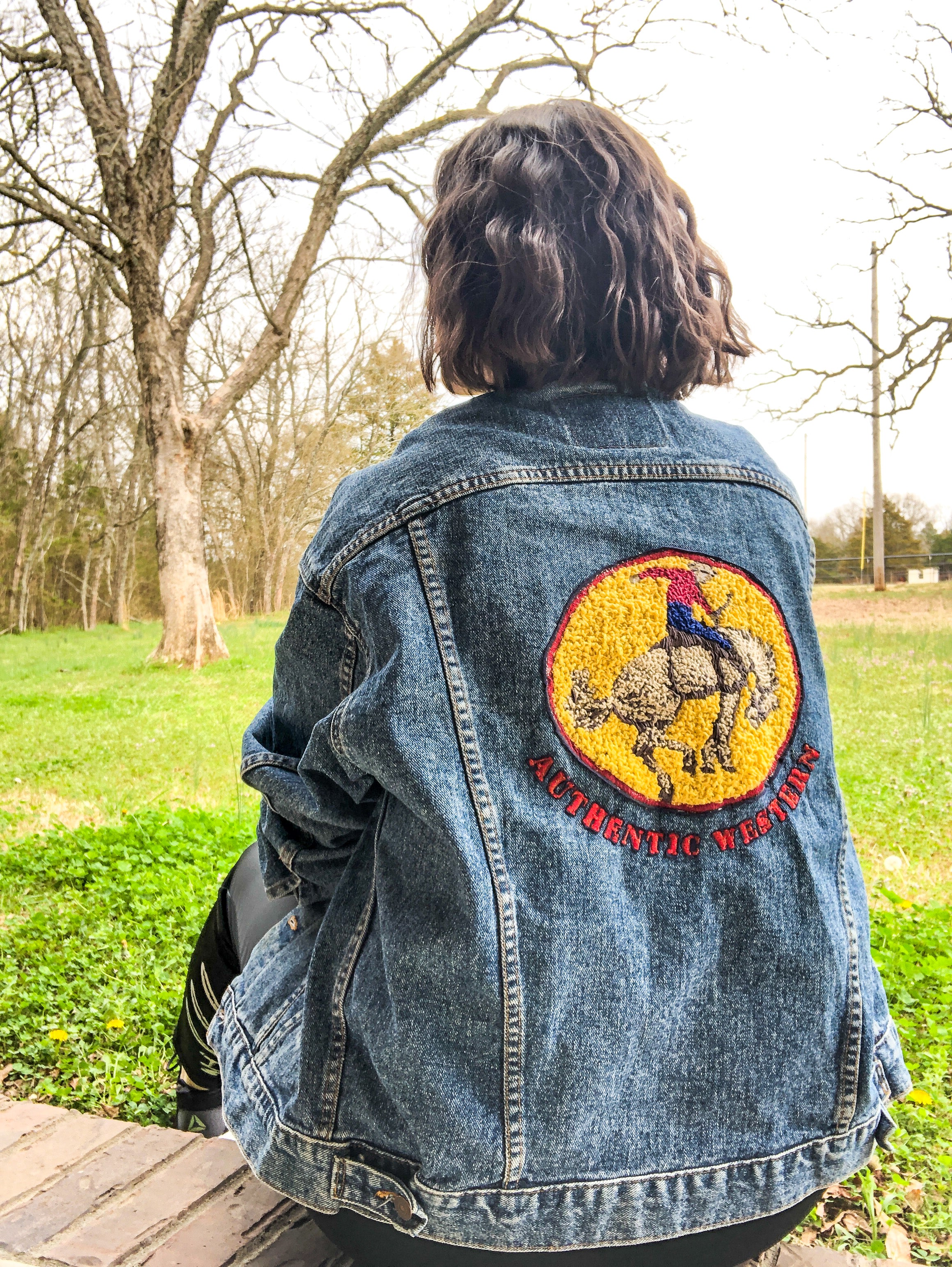 Vintage levis Jean Jacket hotsell embroidered