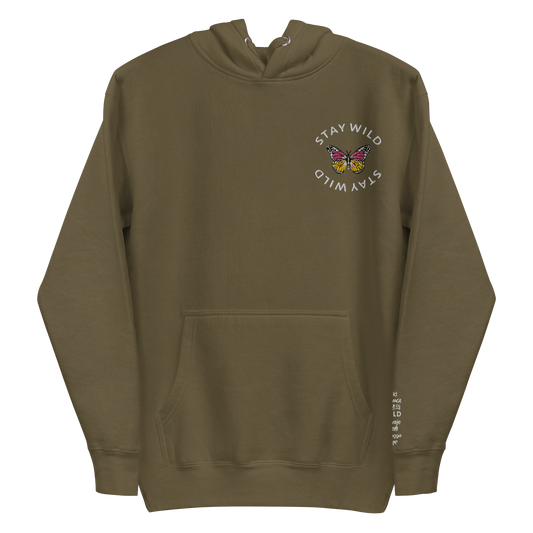 Stay Wild Unisex Hoodie in Olive