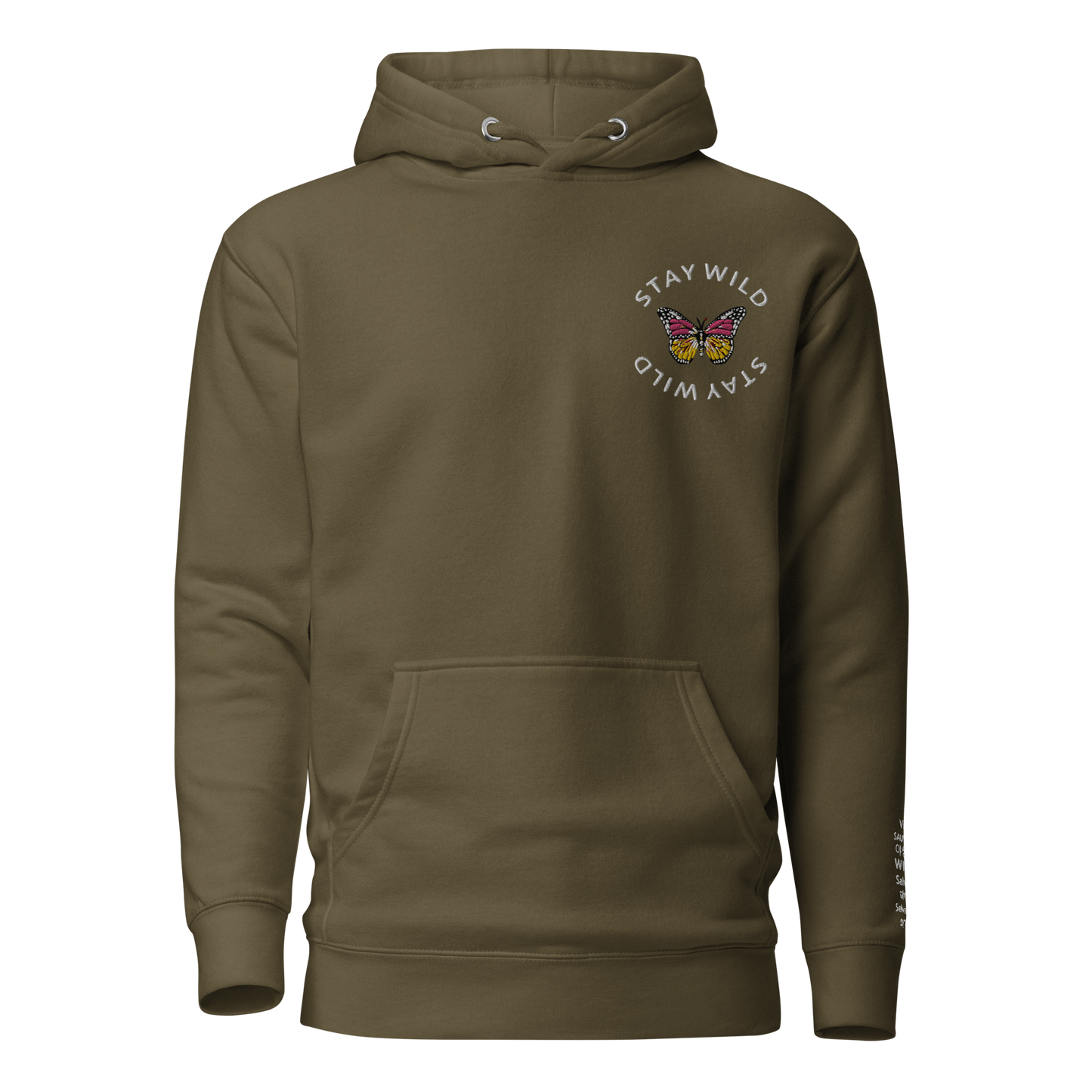 Stay Wild Unisex Hoodie in Olive